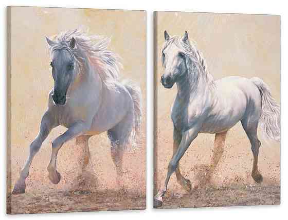 Модульна картина у вітальню/ спальню Пара Коней TLV-2_051 90x132 см Київ