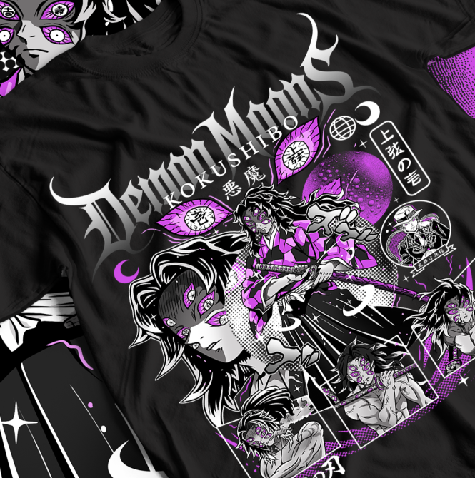 Футболка з аніме принтом Вбивця демонів оверсайз (S/M/L) Чорний AnimeJ0684 Дніпро - фото 1