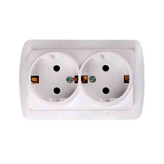 Розетка двойная с заземлением 16А, Acura белый Днепр