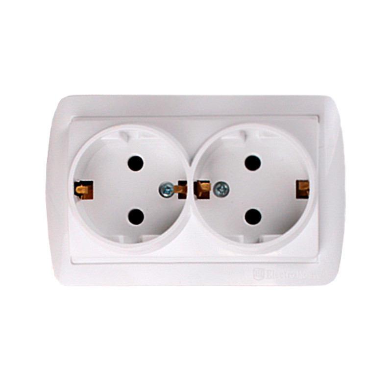 Розетка двойная с заземлением 16А, Acura белый Днепр - изображение 1