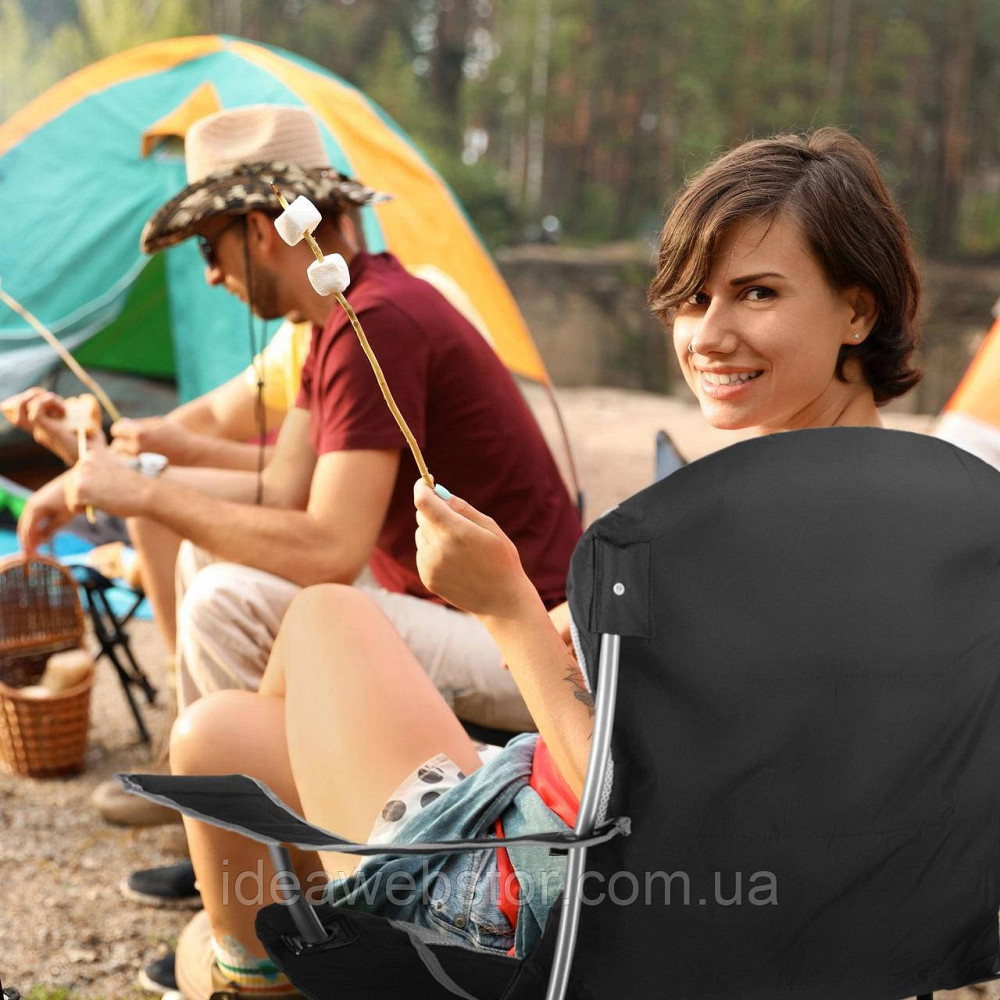 Кресло туристическое раскладное Outtec с чехлом черно-серый Киев - изображение 5