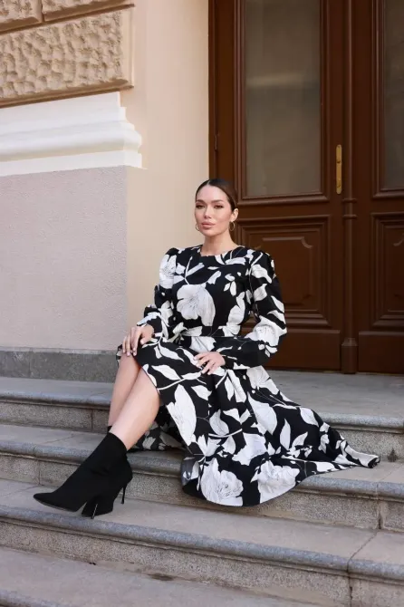 Трендова сукня міді з льону жатка Одеса - фото 18