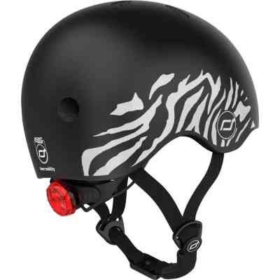 Шлем Scoot&Ride 45-51см, зебра, с фонариком (SR-181206-ZEBRA) Винница
