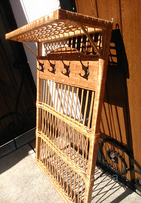 Вешалка плетеная для прихожей кофейная Киев - изображение 5