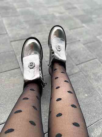 Injers Черевики жіночі INJERS срібні натуральна шкіра висота 13см (4006) 36р.37р.39р.40р. Коломия