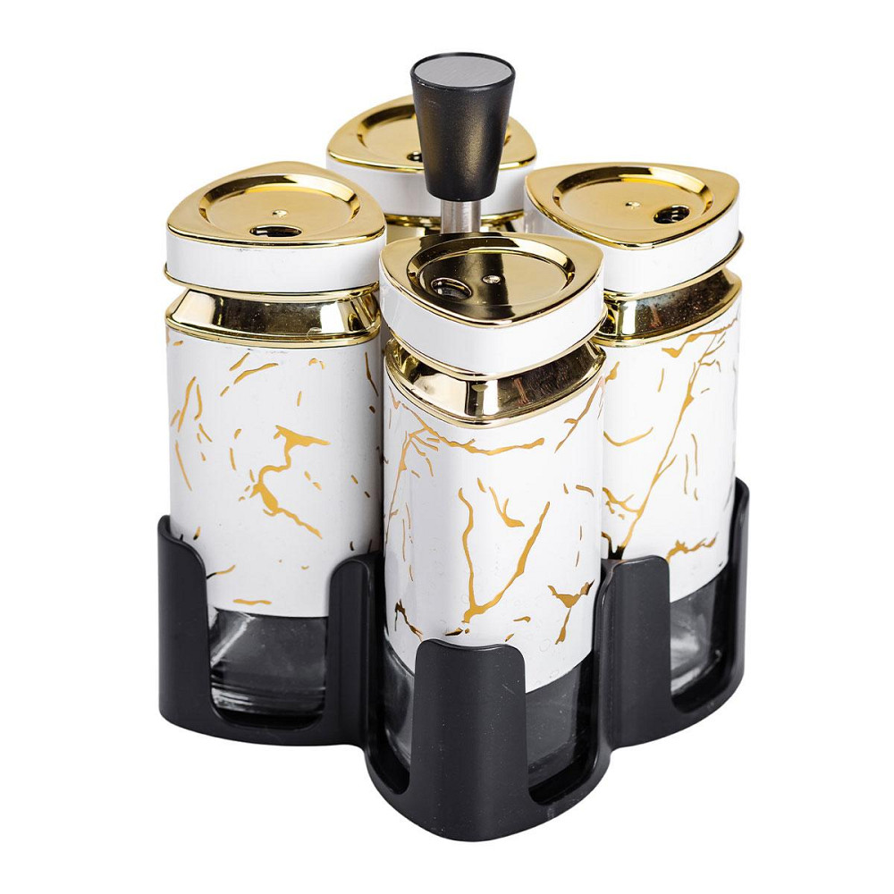 Набір баночок для спецій 4 шт 120 мл карусель для зберігання спецій HP-1330 Київ - фото 3