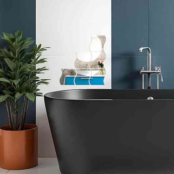 Зеркальный декор акриловый самоклеющийся 120*80мм серебро, 6шт (D) SW-00002509 Днепр