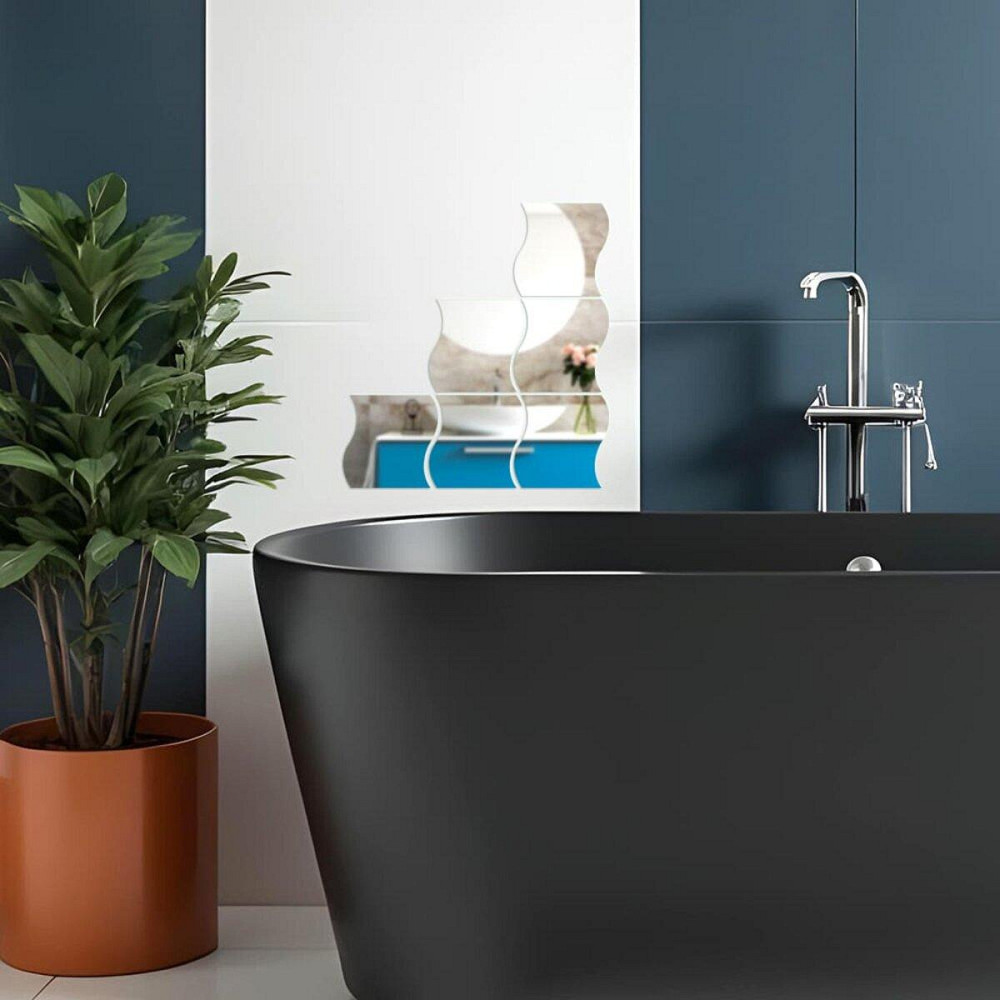 Зеркальный декор акриловый самоклеющийся 120*80мм серебро, 6шт (D) SW-00002509 Днепр - изображение 5