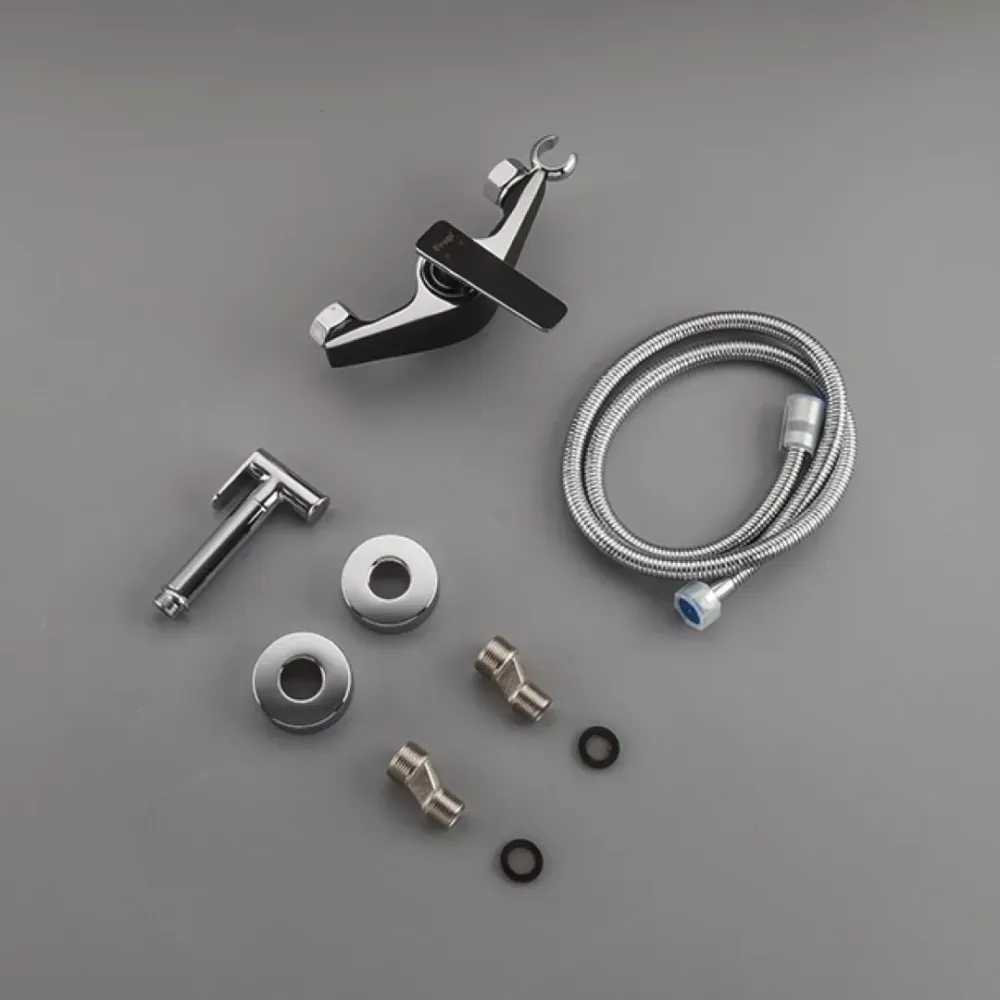 Гігієнічний душ із змішувачем Frap F2057 чорний/хром Київ - фото 3