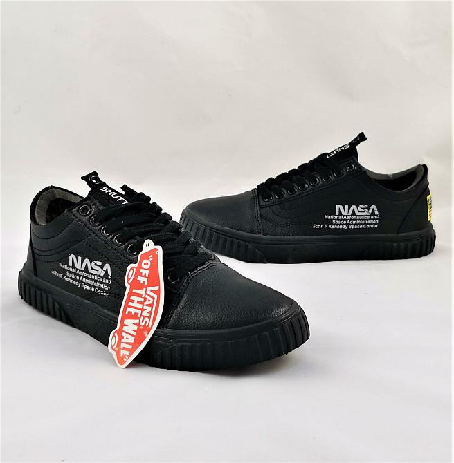 Кросівки NASA Shuttle Ванс Чорні Шкіряні Кеди Венси (розміри: 39,42) Дніпро - фото 10
