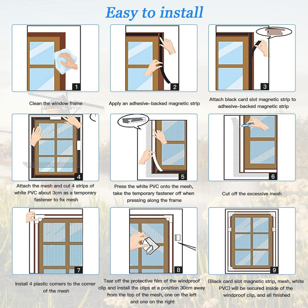 Магнитная москитная сетка на окно регулируемая 130×150 см белая рамка серая сетка Киев - изображение 9