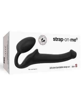 Безремневой страпон Strap-On-Me Black S, полностью регулируемый, диаметр 2,7см Sex Aura Киев
