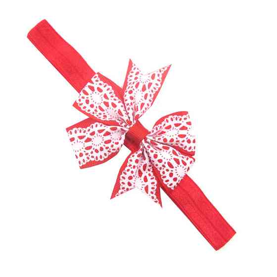 Дитяча пов'язка з мереживним принтом one size червоно-білий Київ