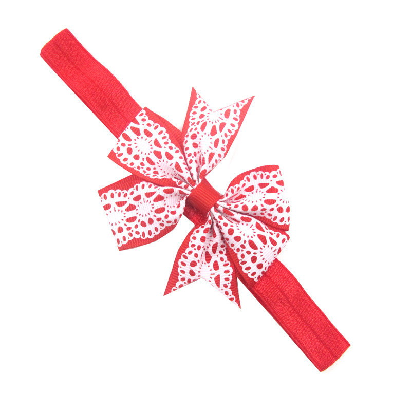Детская повязка с кружевным принтом one size красно-белый Киев - изображение 1