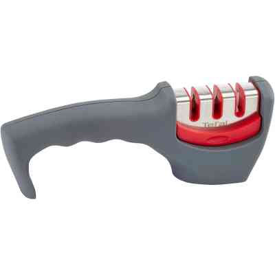 Точилка для ножей Tefal Fresh Kitchen, нержавіюча сталь, пластик, сірий (K2090514) Винница