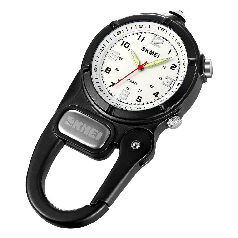 Часы кварцевые Skmei 2232 с карабином и LED-фонариком (Черный) Винница - изображение 2