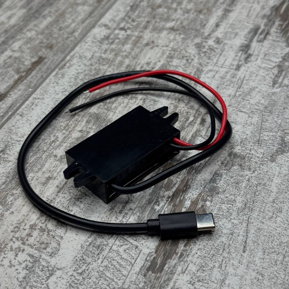 Перетворювач напруги 12В–5В 3А Type-C, блок живлення для авто зі схованою проводкою, адаптер USB Київ - фото 5