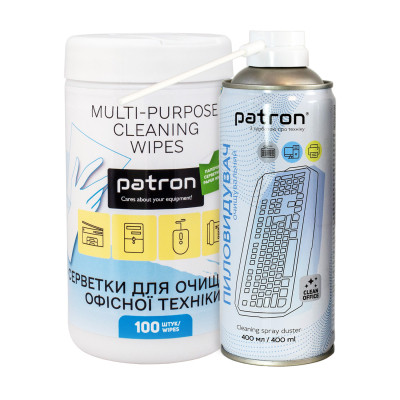 Стиснене повітря для чистки Patron spray duster 400ml F3-020 + wipes F3-060 (CS-PN-BUNDL-6) Вінниця - фото 1