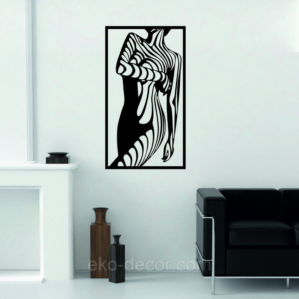 Декоративне настінне Панно «Сілует жінки», Декор на стіну 110*61 см, Чорний Київ - фото 4