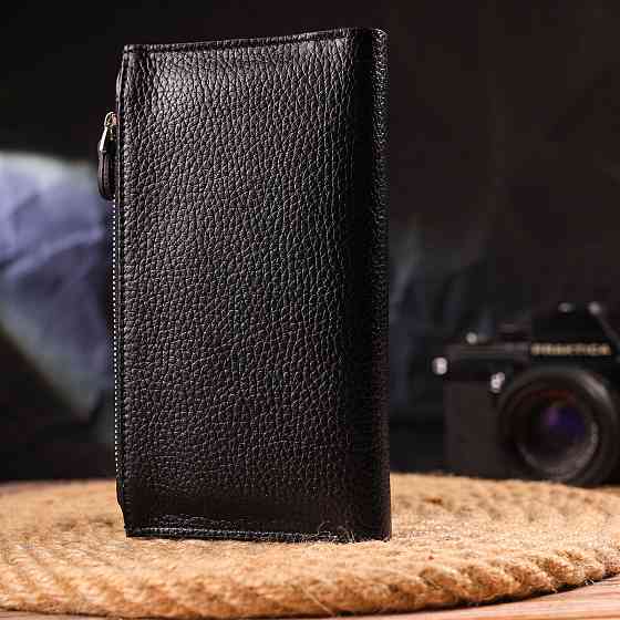 Женский вертикальный кошелек из натуральной кожи CANPELLINI 21641 Черный Киев