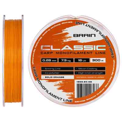 Волосінь Brain Classic Carp Line (solid orange) 300m 0.28mm 18lb 7.9kg (1858.80.98) Вінниця