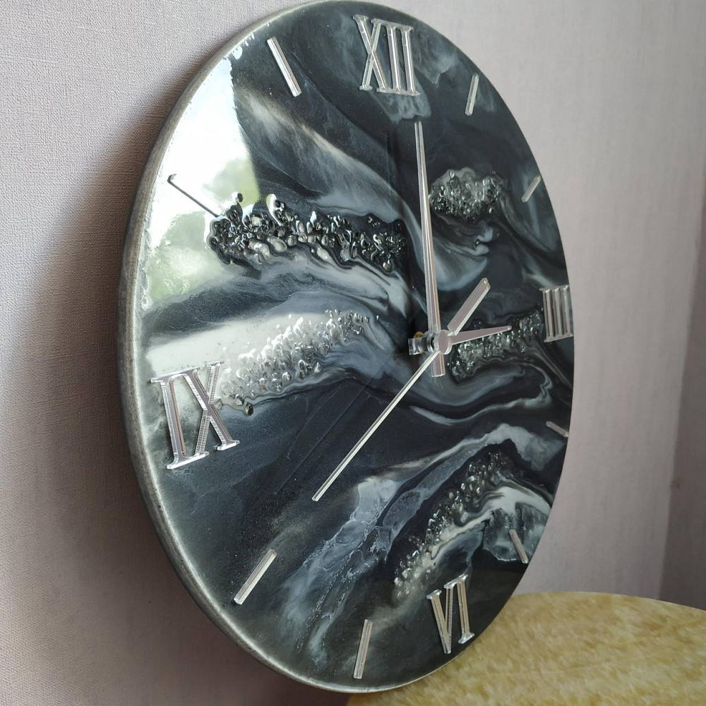 Настінний годинник з епоксидної смоли ручної роботи Дніпро - фото 7