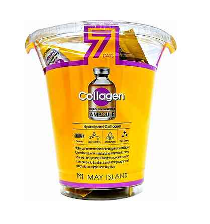 Набір інтенсивних зволожуючих ампул з колагеном 7 Days Highly Concentrated Collagen Ampoule May Island 3х12 Київ