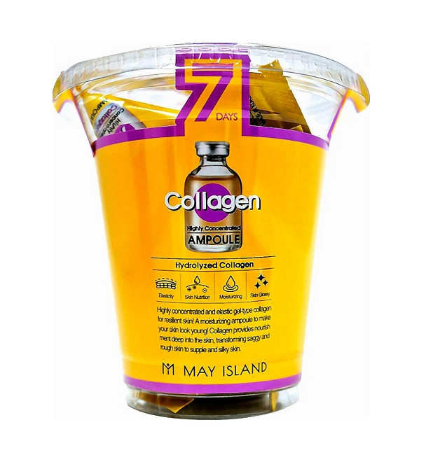 Набір інтенсивних зволожуючих ампул з колагеном 7 Days Highly Concentrated Collagen Ampoule May Island 3х12 Київ - фото 2