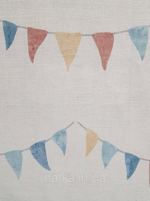 Обои винил на флизелине AS Creation Mia and Paul 0.53х10 детские цирк флажки гирлянды  на сером Киев - изображение 2