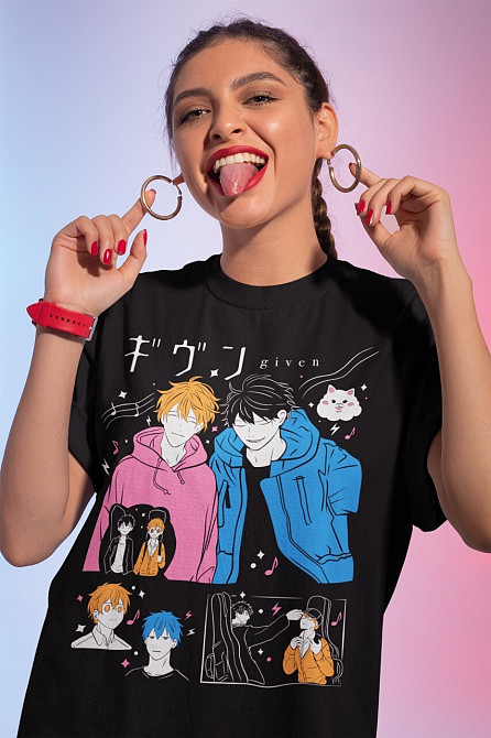 Футболка для мальчика аниме Гивен Аниме Харуки Накайама оверсайз (рост от 165 до 180 ) Черний AnimeJ0488m Днепр - изображение 1