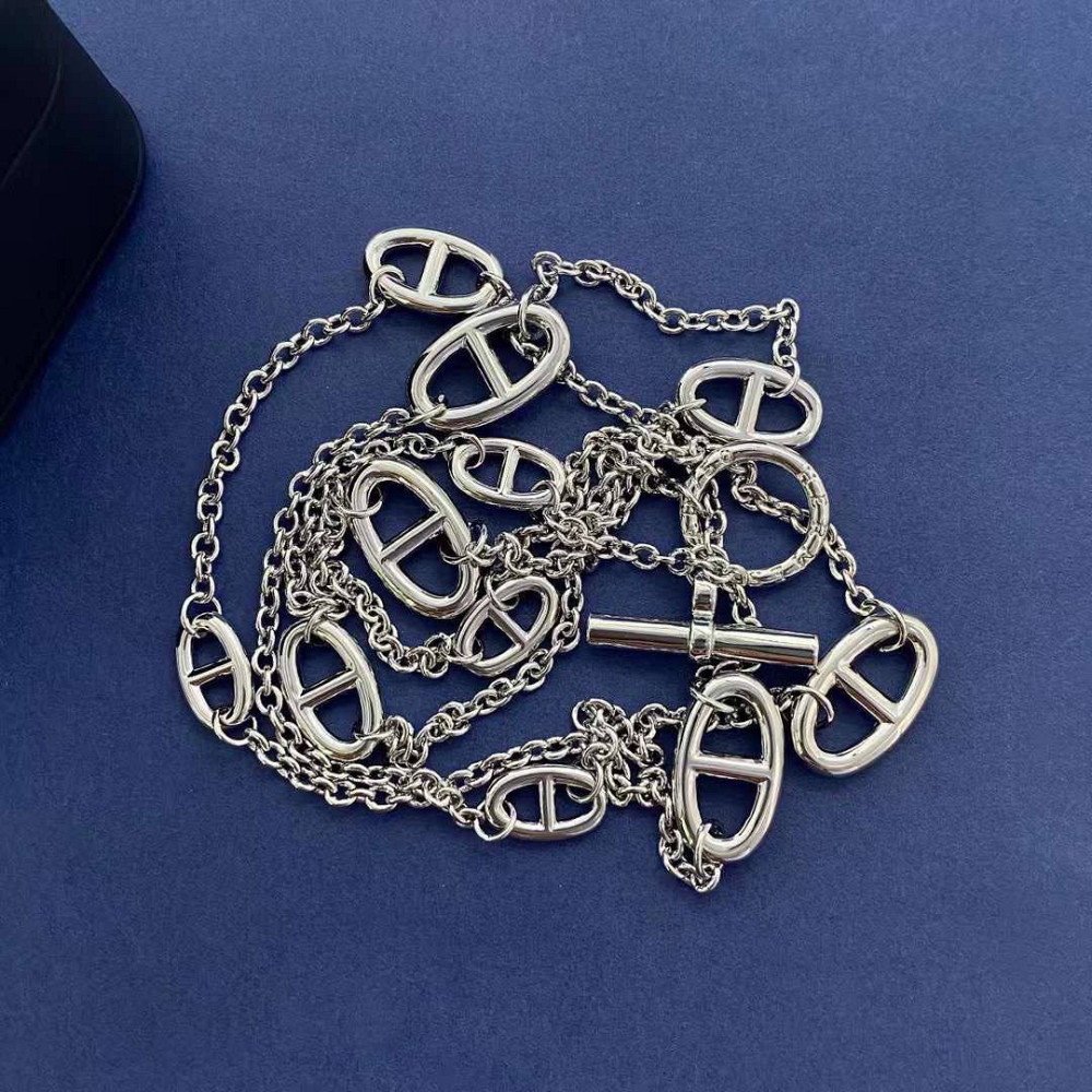 Hermes подвеска длинная цепь напыление серебро 925 / цепочка длинная с логотипом Эрмес позолота, Одесса - изображение 3