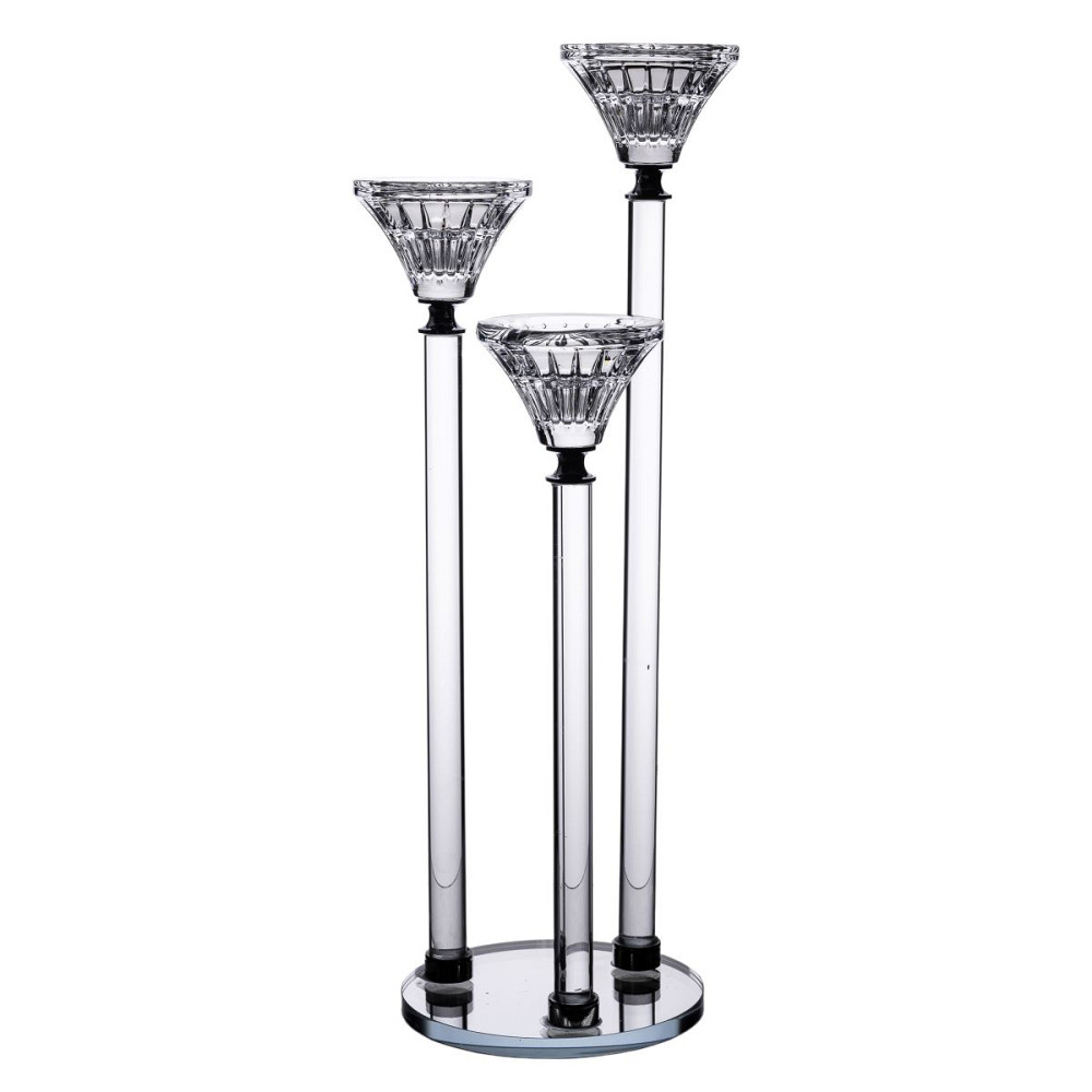 Yiwu Підсвічник скляний на 3 свічки 12×37 см підсвічник декоративний прозорий на ніжці HP-4-17 Киев - изображение 1