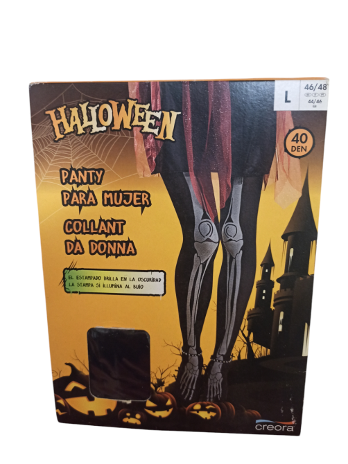 Колготки жіночі Скелет принт світяться в темряві на Хелловін 40 den Італія розмір L 46-48 Creora чорний Київ - фото 3