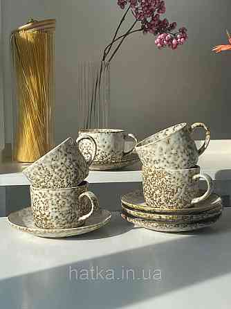 Набір кавовий 6 чашок/6 блюдець Olens "Нормандія" 190 мл кераміка 102-0388 для дому та ресторану Київ