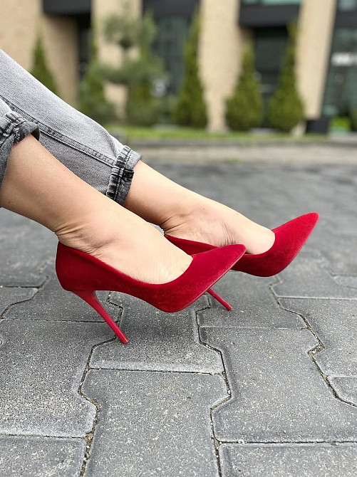 Comer Туфлі жіночі COMER червоні оксамит каблук 11см 35р.36р.38р. (1928) Коломыя - изображение 6