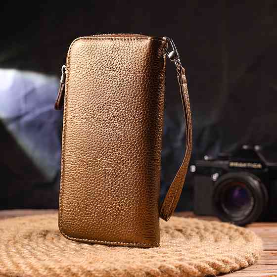 Неповторимый кошелек с отливом для женщин из натуральной кожи флотар CANPELLINI 21614 Коричневый Киев