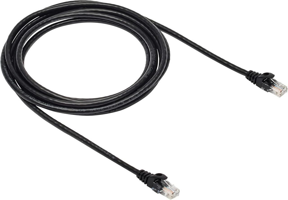 Кабель Ethernet Amazon Basics RJ45 Cat6 3 м черный UTP 250MHz 10Gbps 26AWG snagless PVC патчкорд Киев - изображение 1