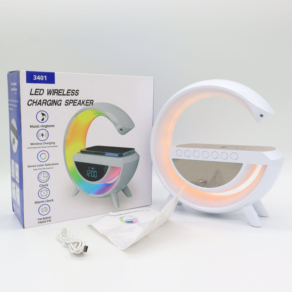 Нічник з бездротовою зарядкою та Bluetooth колонкою BT-3401 / Світлодіодна лампа-нічник Київ - фото 10