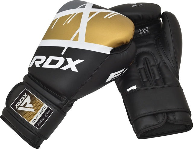 Боксерські рукавиці RDX F7 Ego Black Golden 12 унцій (капа в комплекті) Кам'янське - фото 4