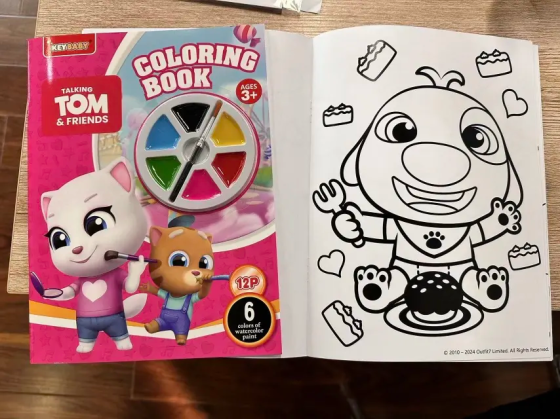 Дитяча книжка-розмальовка Keybaby з пензликом та акварельними фарбами для дітей від 2 років, у кольорі Red Кам'янець-Подільський