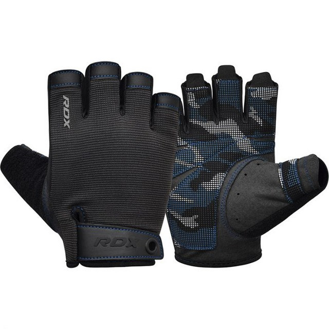 Перчатки для фітнесу RDX T2 Half Blue PLUS-M Кам'янське - фото 1