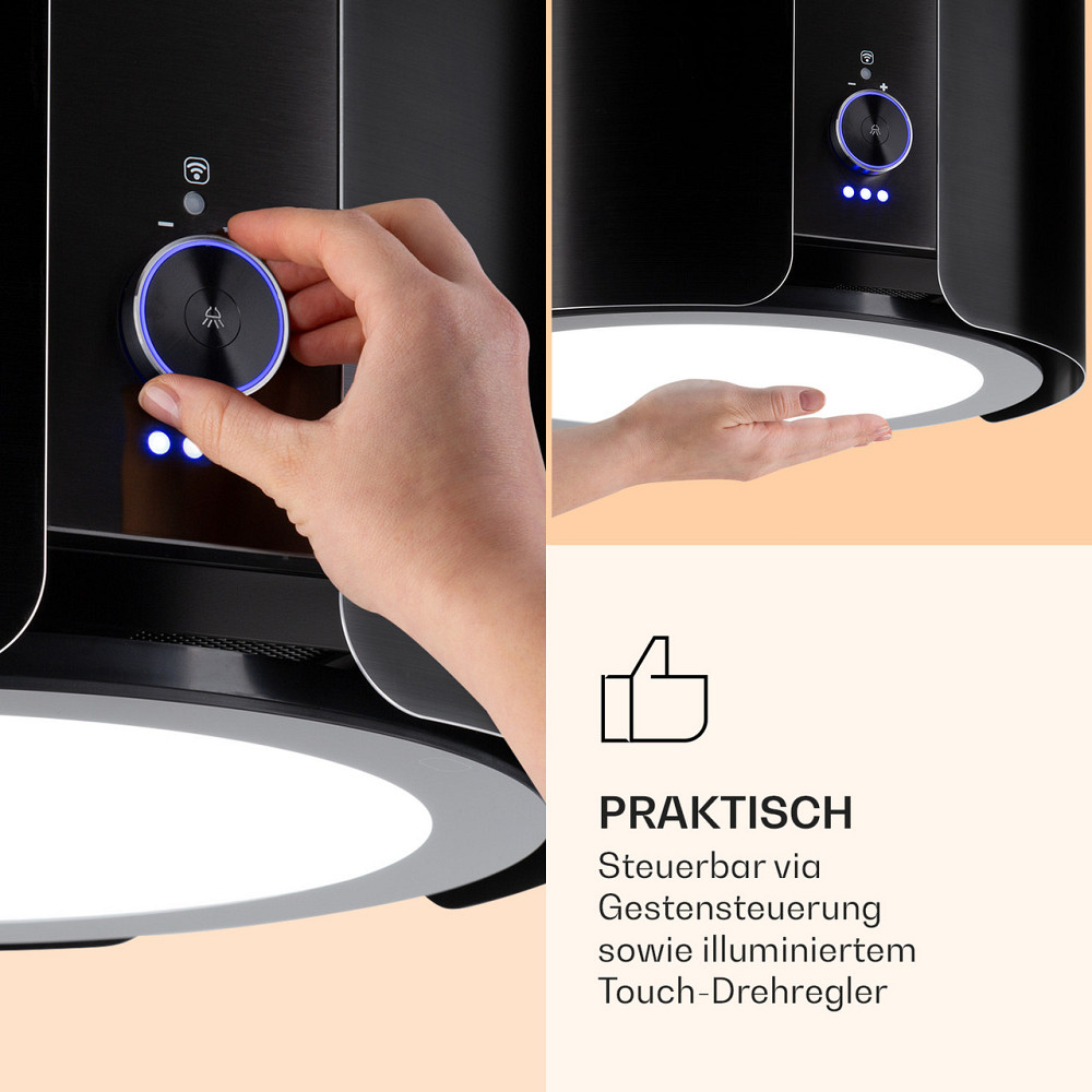 Витяжка Skyfall Smart Island Ø 45 см рециркуляційна 402м3/год LED чорна (Німеччина, читати опис) Рівне - фото 4