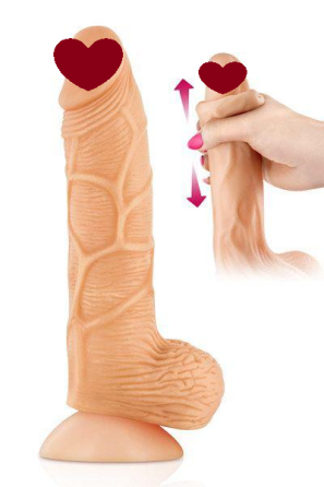 Фаллоимитатор с подвижной крайней плотью Real Body — Real Brad, диаметр 4 см, TPE Sex Aura Киев