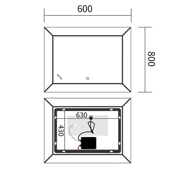 Дзеркало Mixxus Premium CUBIC MR14-80x60-REVERSE    ( MP6648 ) 25134 Харьков