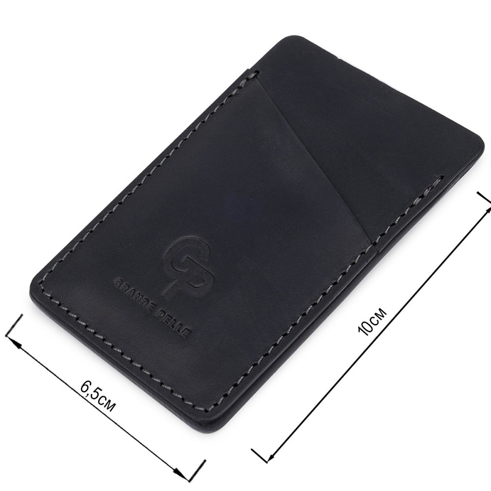 Кожний маленький картхолдер GRANDE PELLE 11529 Чорний Київ - фото 3