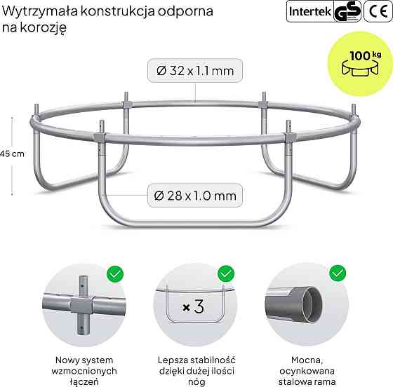 Батут Zipro Jump Pro с внутренней сеткой 6 футов 183 см черно-зеленый Киев