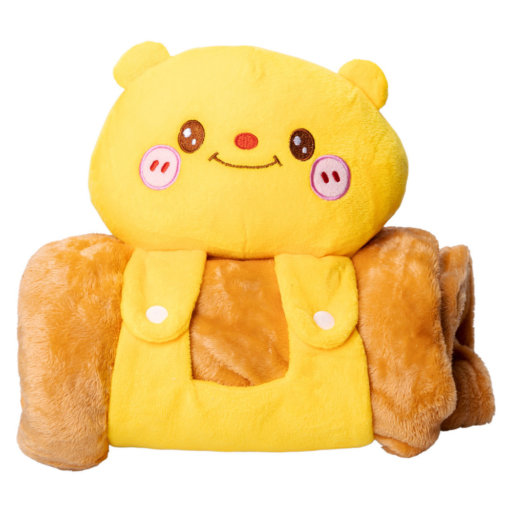 М'яка іграшка-плед Ведмедик 120×160 (см) 2 в 1 Жовтий Colorful Home 5616-68Y Київ - фото 1