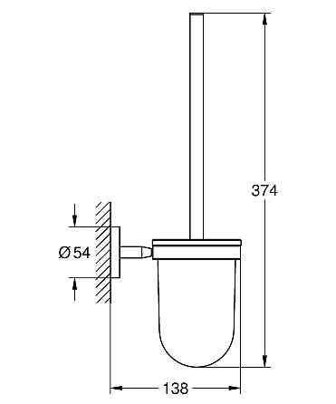 Туалетный ершик настенный в комплекте Grohe Bau Cosmopolitan Neutral (40463001) Черновцы