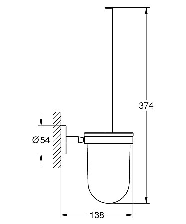 Туалетный ершик настенный в комплекте Grohe Bau Cosmopolitan Neutral (40463001) Черновцы - изображение 6