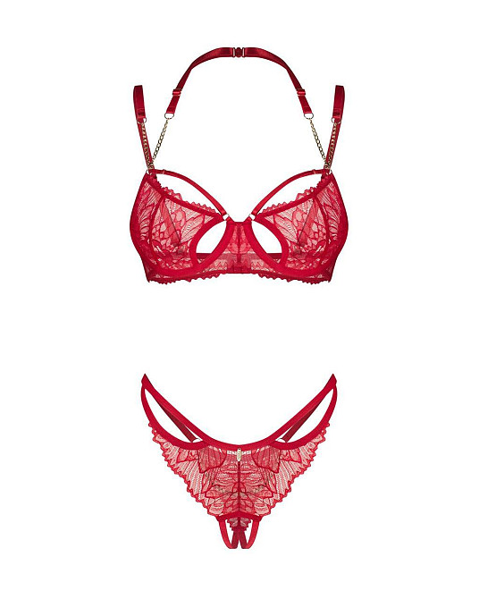 Комплект Obsessive Matildea 2-pcs crotchless set 2XL/3XL Sex Aura Київ - фото 2